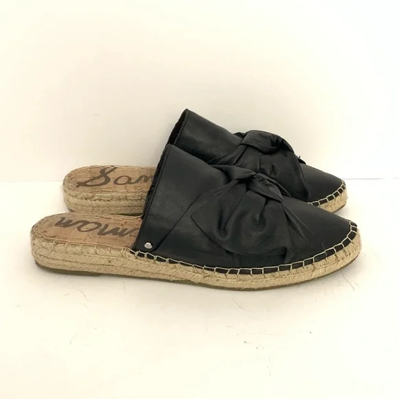 Sam Edelman Lynda Black bow mules espadrilles - Picture 2 of 6